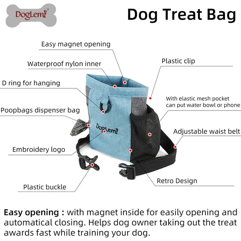 Professional Pet Treat Dog Pouch Tote Bag Waist Bag Multifunction Training Dog Helpers for Dogs German Shepherd mascotas