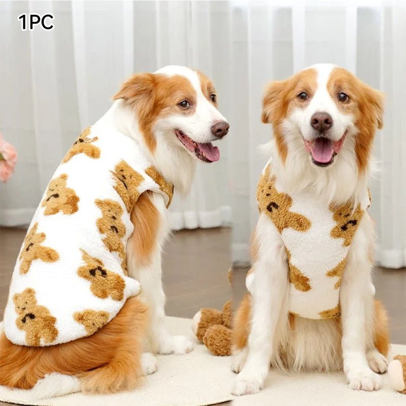 Pet Plush Jumpsuit Autumn Winter Medium Small Dog Clothes Warm Fleece Sweet Pajamas Kitten Puppy Cute Pullover Chihuahua Pug