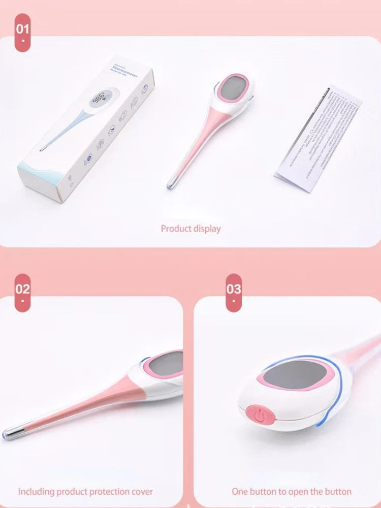 LCD Backlight Dual Display Electronic Pet Thermometers Safe Soft Tip Rectal Temperature Measurement  Veterinary Pet Care Tool