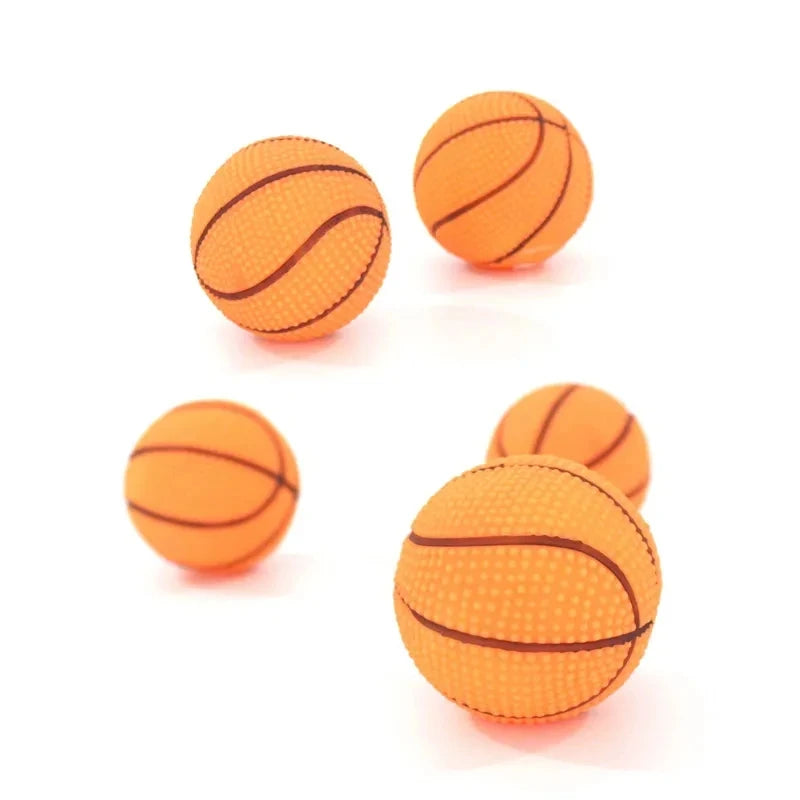 Pet Squeak Toy Dog Ball 7CM Mini Basketball Squeaky Ball Dog Toys Dog Training Interactive Toy Ball Pet Supplies