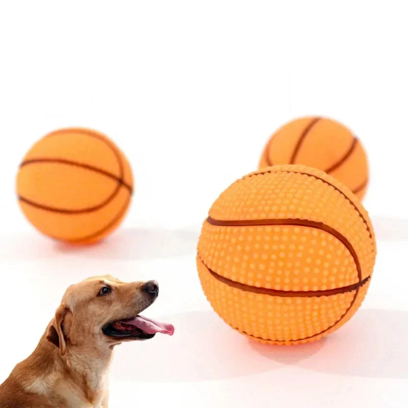 Pet Squeak Toy Dog Ball 7CM Mini Basketball Squeaky Ball Dog Toys Dog Training Interactive Toy Ball Pet Supplies