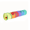 1PC Rainbow Canvas Cat Tunnel Interactive Play Exercise Toy for Cats, Foldable Design For Indoor Cats Suitable for Playtime