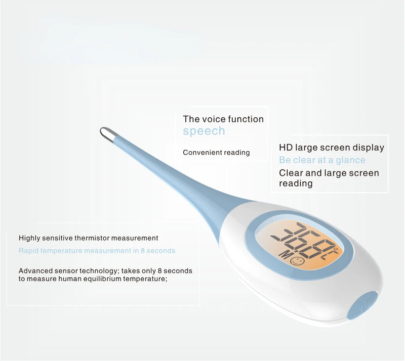 LCD Backlight Dual Display Electronic Pet Thermometers Safe Soft Tip Rectal Temperature Measurement  Veterinary Pet Care Tool