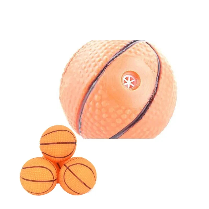 Pet Squeak Toy Dog Ball 7CM Mini Basketball Squeaky Ball Dog Toys Dog Training Interactive Toy Ball Pet Supplies