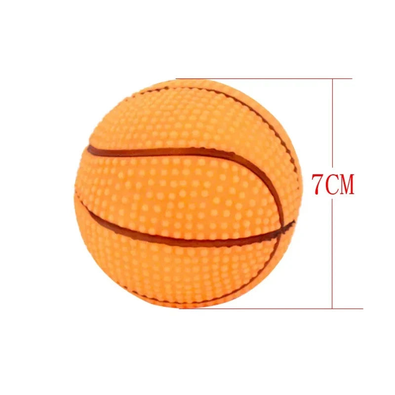 Pet Squeak Toy Dog Ball 7CM Mini Basketball Squeaky Ball Dog Toys Dog Training Interactive Toy Ball Pet Supplies