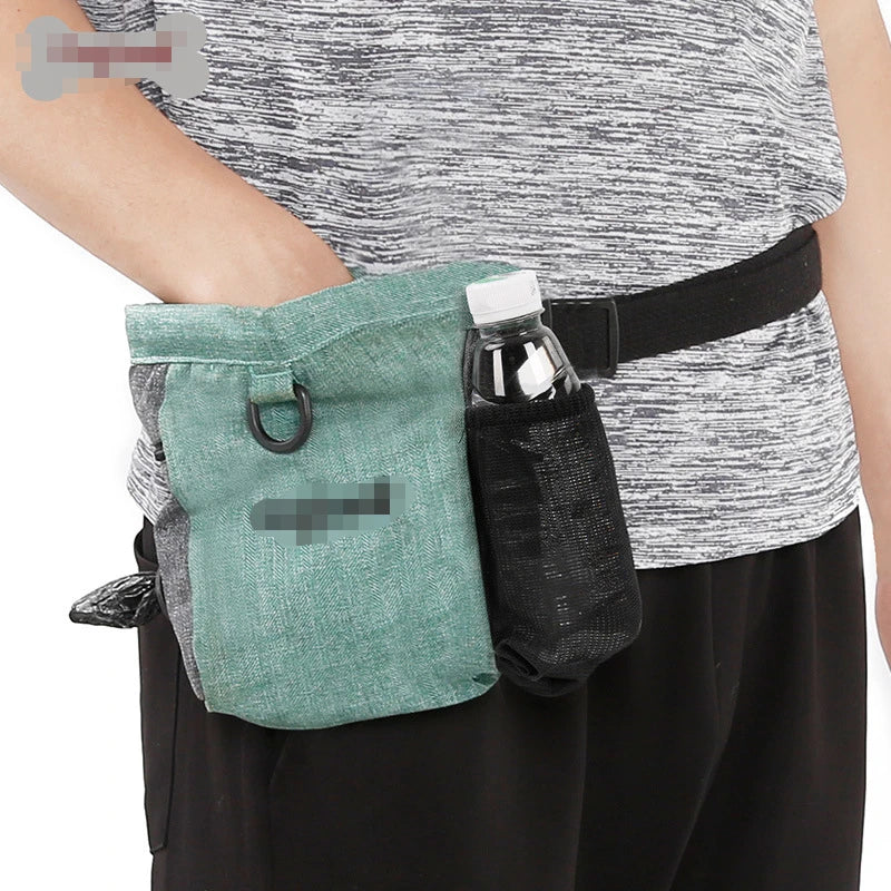 Pet portable dog training snack bag canvas bag dog food waist bag outdoor dog training dog walking equipment pet supplies