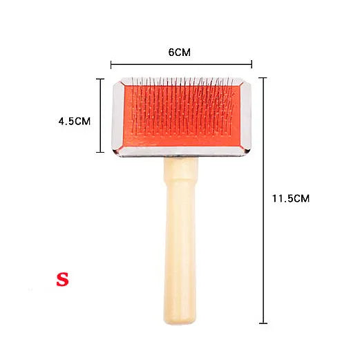 Pet Dog Steel Needle Comb with Wood Handle Hair Removal Brush for Dog Cat Rake Comb Pet Cleaning Massage Grooming Tool Pet Brush