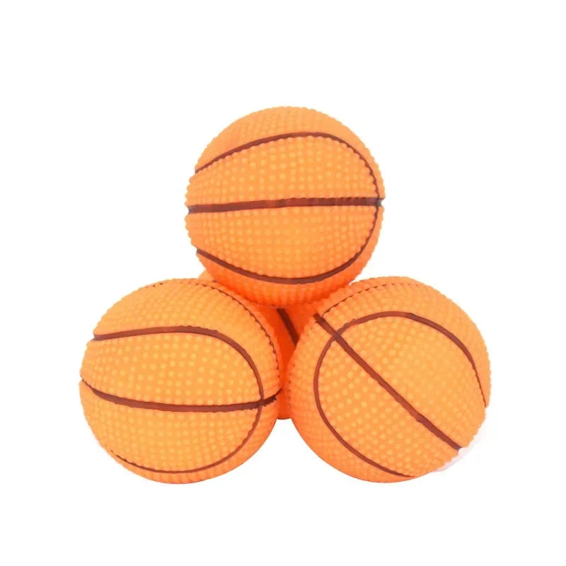 Pet Squeak Toy Dog Ball 7CM Mini Basketball Squeaky Ball Dog Toys Dog Training Interactive Toy Ball Pet Supplies