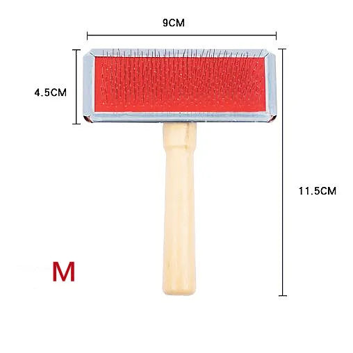 Pet Dog Steel Needle Comb with Wood Handle Hair Removal Brush for Dog Cat Rake Comb Pet Cleaning Massage Grooming Tool Pet Brush