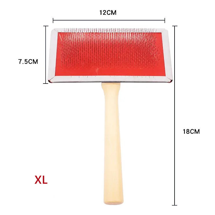 Pet Dog Steel Needle Comb with Wood Handle Hair Removal Brush for Dog Cat Rake Comb Pet Cleaning Massage Grooming Tool Pet Brush