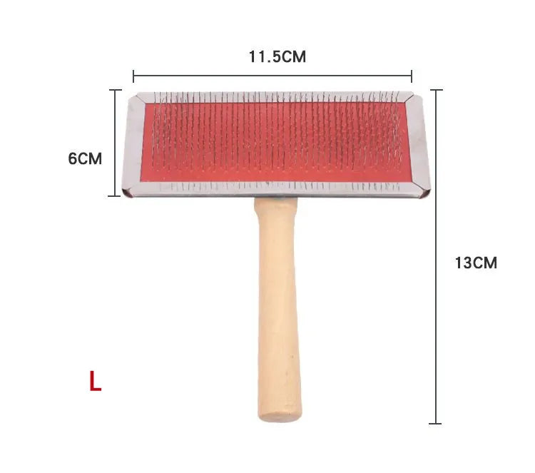 Pet Dog Steel Needle Comb with Wood Handle Hair Removal Brush for Dog Cat Rake Comb Pet Cleaning Massage Grooming Tool Pet Brush