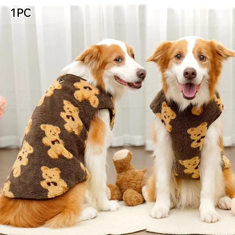 Pet Plush Jumpsuit Autumn Winter Medium Small Dog Clothes Warm Fleece Sweet Pajamas Kitten Puppy Cute Pullover Chihuahua Pug