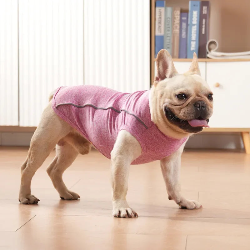 Quick Dry Dog Shirts Pet Tank Top Breathable Sleeveless Vest Spring Summer Clothes Soft Reflective T Shirt for Small Medium Dogs