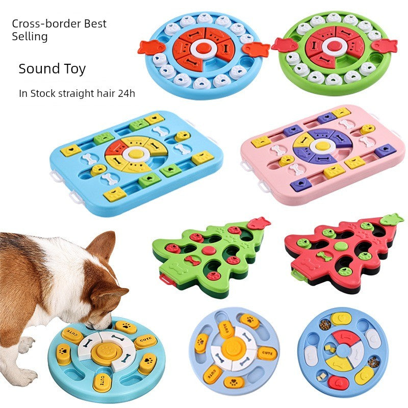 Pet Storage Food Container Dog Sound Educational Toy Slow Feeding Bowl Cat Snack Food Bowl Relieving Stuffy Smell Toy